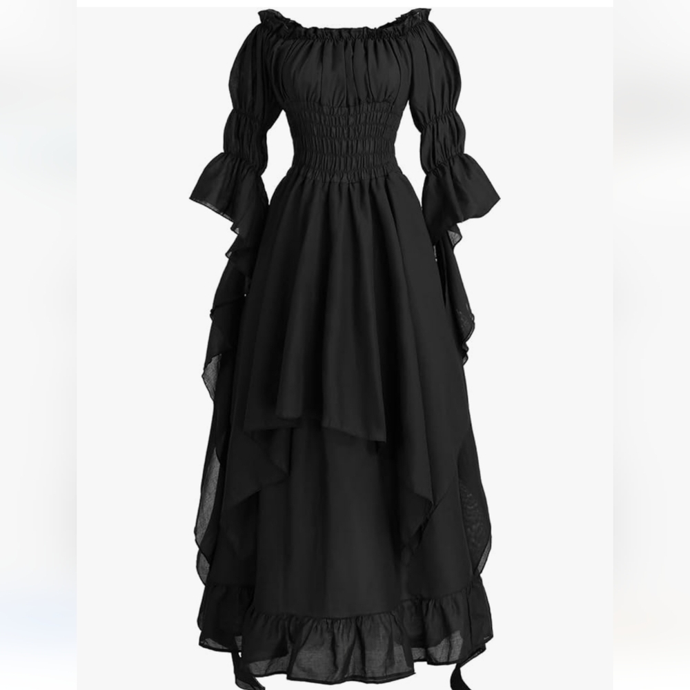 NSPSTT Victorian Dress Renaissance Costume Women Gothic Witch Dress Medieval